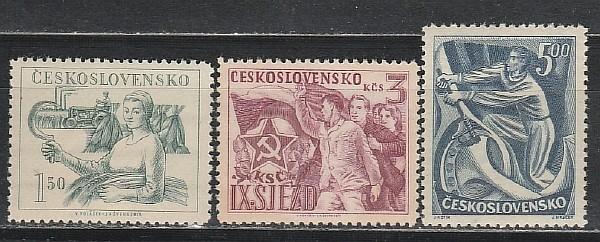 XI Съезд Компартии Чехословакии, ЧССР 1949, 3 марки